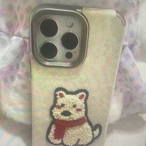 Cute Cat Embroidered Phone Case